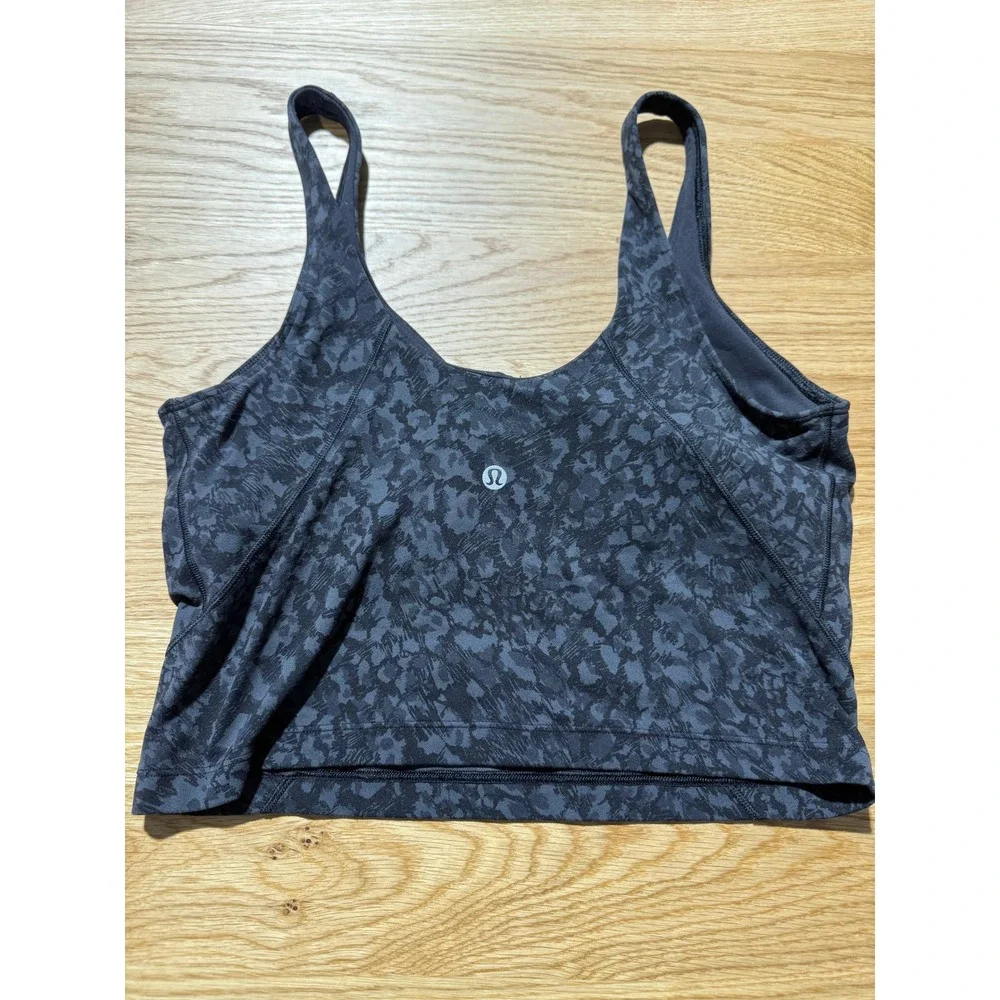 Lululemon Align Tank Top Size‎ 10 Wild Thing Camo Deep Coal Multi Cropped Yoga